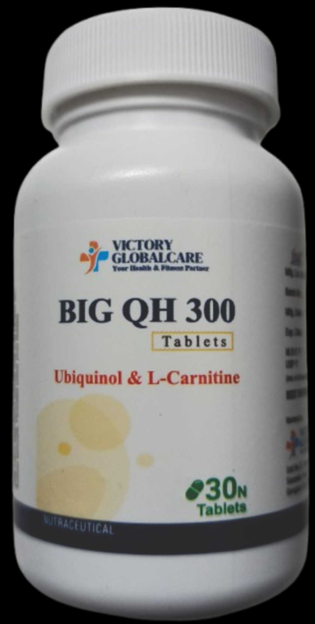 Big QH 300 Ubiquinol and L-Carnitine nutraceutical tablets